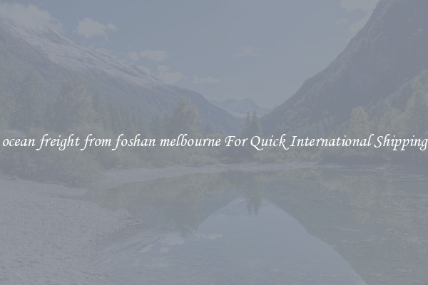 ocean freight from foshan melbourne For Quick International Shipping