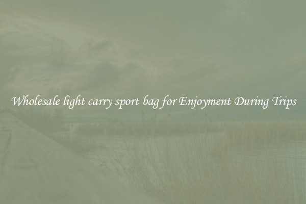 Wholesale light carry sport bag for Enjoyment During Trips