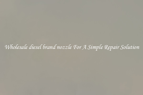 Wholesale diesel brand nozzle For A Simple Repair Solution