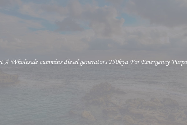 Get A Wholesale cummins diesel generators 250kva For Emergency Purposes
