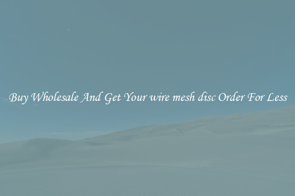 Buy Wholesale And Get Your wire mesh disc Order For Less