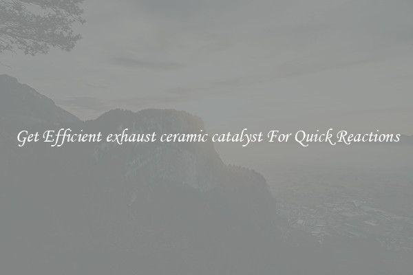 Get Efficient exhaust ceramic catalyst For Quick Reactions